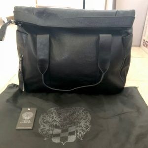 Vince Camuto Sonny Leather Tote Zipper Black
